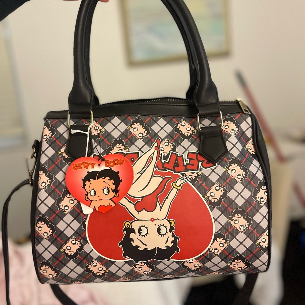 Betty Boop Red Graphic Satchel Bag